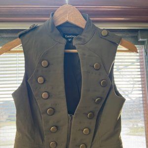 Bebe Military Vest in Olive/Army Green with buttons - size XS